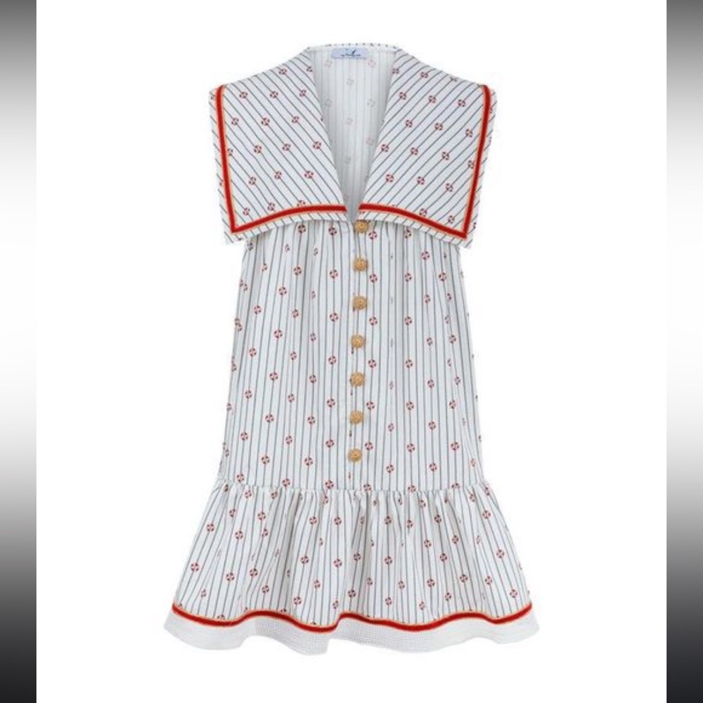 My Beachy Side x Emily in Paris Nautique Mini Dress NWT Medium Lifesaver Print